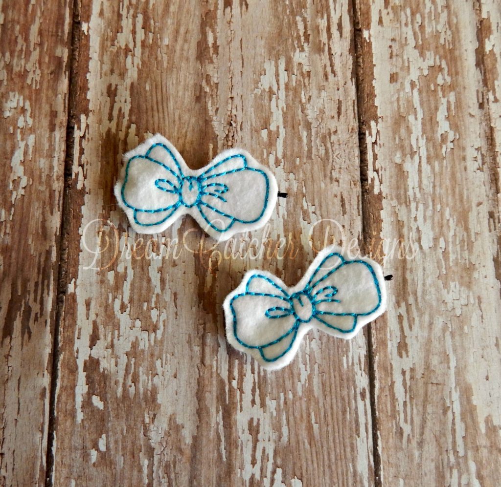 In The Hoop Fancy Bow Bobby Pin Felt Embroidery Design The Creative