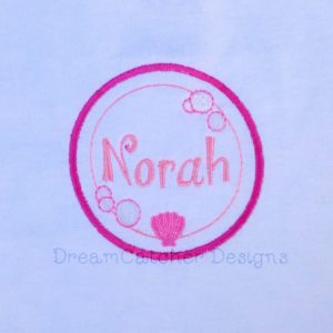 Amy Monogram Circle Applique Embroidery Design