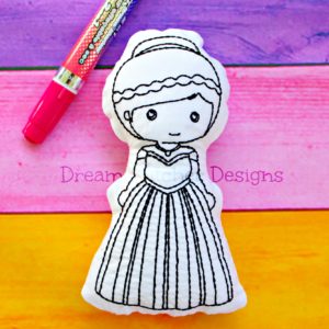 In The Hoop Anne Inspired Princess Coloring Doodle It Embroidery Design