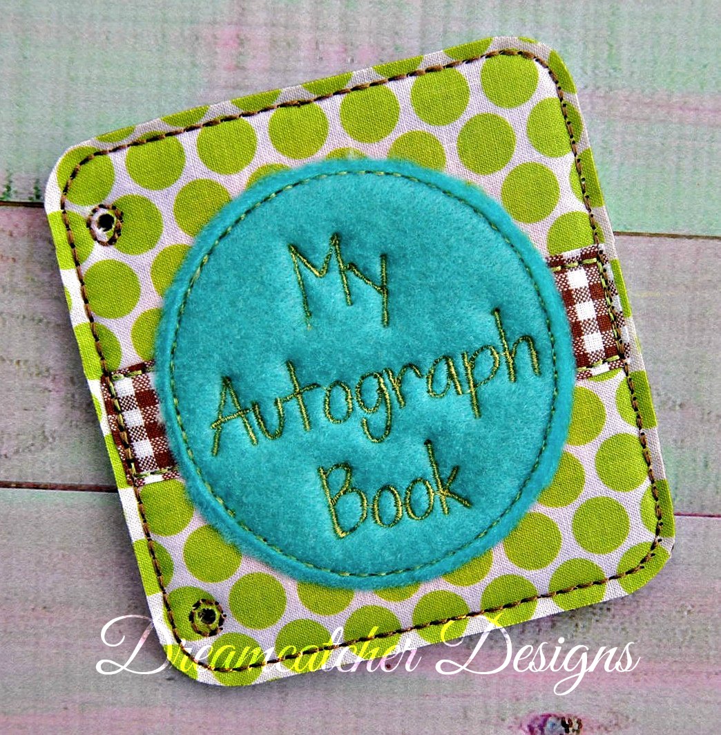 In The Hoop Autograph Book Cover Coloring Page Embroidery Design - The  Creative Frenzy