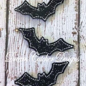 In The Hoop Bat Bobby Pin Felt Embroidery Design