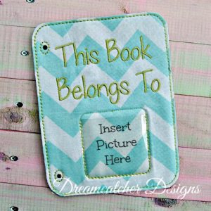 In The Hoop This Book Belongs to Me Cover Coloring Page Embroidery Design
