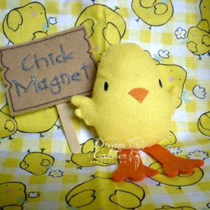 In The Hoop Easter Chick and Sign Stuffed Stuffie Embroidery Design