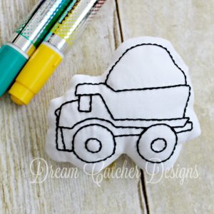 In The Hoop Dump Truck Coloring Doodle It Embroidery Design