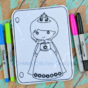 In The Hoop Elna Inspired Princess Coloring Page Embroidery Design