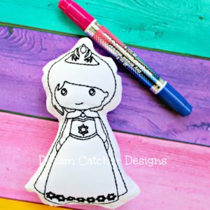 In The Hoop Elna Inspired Princess Coloring Doodle It Embroidery Design