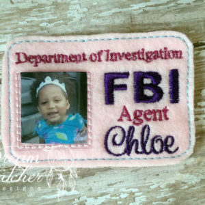 In The Hoop Felt FBI Agent License Pretend Play Embroidery Design