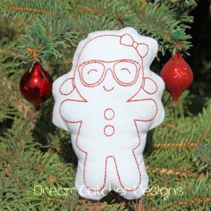 In The Hoop Geeky Gingerbread Girl Coloring Doodle It Embroidery Design