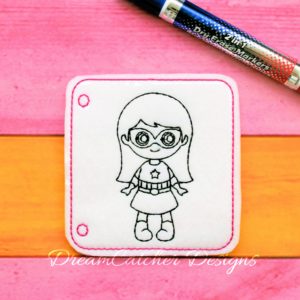 In The Hoop Hero Girl Inspired Coloring Page Embroidery Design