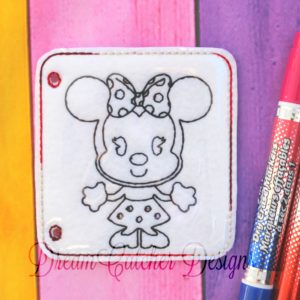 In The Hoop Mona Mouse Coloring Page Embroidery Design