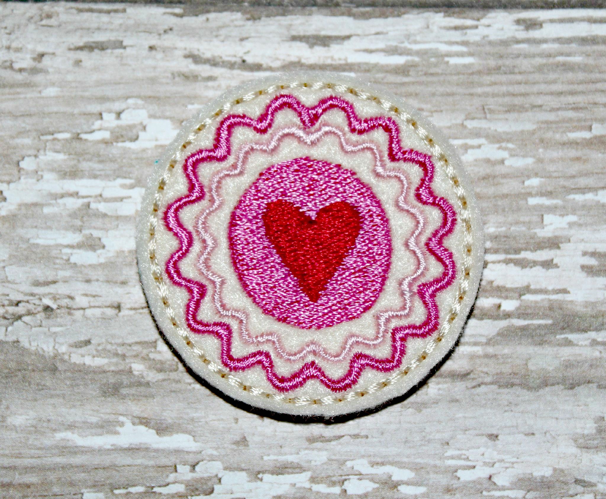New Year 2019 Heart feltie embroidery design feltie