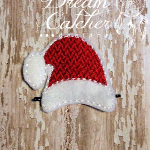 In The Hoop Santa Hat Bobby Pin Felt Embroidery Design