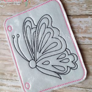 In The Hoop Side Butterfly Coloring Page Embroidery Design