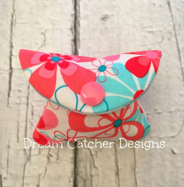 In The Hoop Snap Tab Pouch Purse Key Fob Keychain Felt Embroidery Design - Image 6