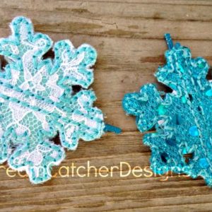 In The Hoop Snowflake Bobby Pin Felt Embroidery Design