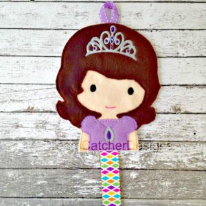 In The Hoop Sofie Princess Inspired Bow Holder Felt Embroidery Design