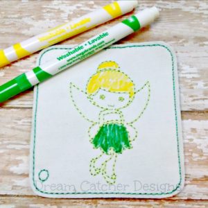 In The Hoop Fairy Sparkle Bell Inspired Princess Coloring Page Embroidery Design