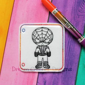 In The Hoop Spider Boy Hero Inspired Coloring Page Embroidery Design