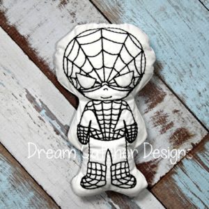 In The Hoop Spider Boy Hero Inspired Coloring Doodle It Embroidery Design