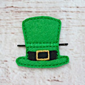 In The Hoop Lucky Hat Bobby Pin Felt Embroidery Design