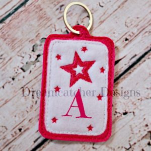 In The Hoop All American Star Felt Luggage Tag Embroidery Design
