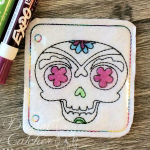 In The Hoop Sugar Skull Coloring Page Embroidery Design