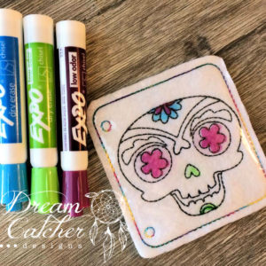 In The Hoop Sugar Skull Coloring Page Embroidery Design