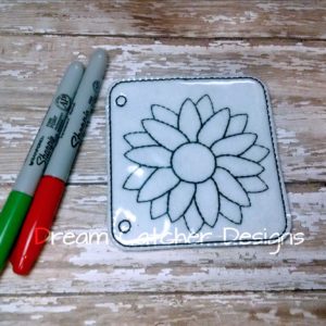 In The Hoop Sun Flower Coloring Page Embroidery Design