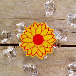 In The Hoop Sun Flower Bobby Pin Felt Embroidery Design