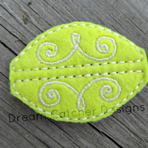 In The Hoop Swirly Bobby Pin Felt Embroidery Design