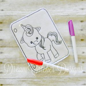 In The Hoop Unicorn Coloring Page Embroidery Design