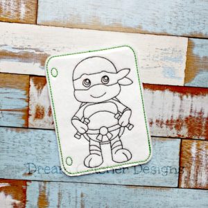 In The Hoop Warrior Turtle Hero Inspired Coloring Page Embroidery Design