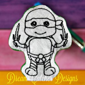 In The Hoop Warrior Turtle 3 Hero Inspired Coloring Doodle It Embroidery Design