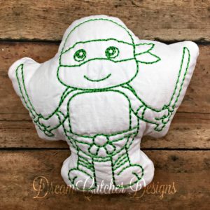 In The Hoop Warrior Turtle 4 Hero Inspired Coloring Doodle It Embroidery Design