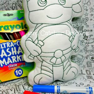 In The Hoop Warrior Turtle Hero Inspired Coloring Doodle It Embroidery Design