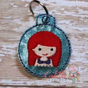 In The Hoop Amy Princess Key Fob Keychain Felt Embroidery Design