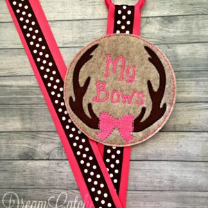 In The Hoop Bow Antlers Bow Holder Felt Embroidery Design