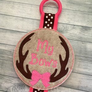 In The Hoop Bow Antlers Bow Holder Felt Embroidery Design