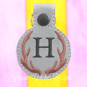 In The Hoop Antler Key Fob Keychain Felt Embroidery Design