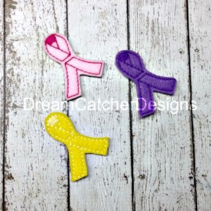 FREE In The Hoop Awareness Ribbon Bobby Pin Felt Embroidery Design