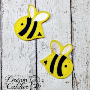 In The Hoop Bumble Bee Bobby Pin Felt Embroidery Design