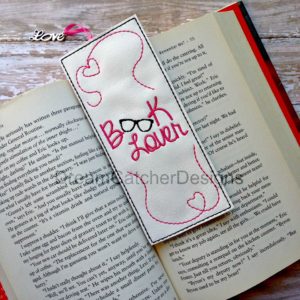 In The Hoop Book Lover Felt Book Mark Embroidery Design