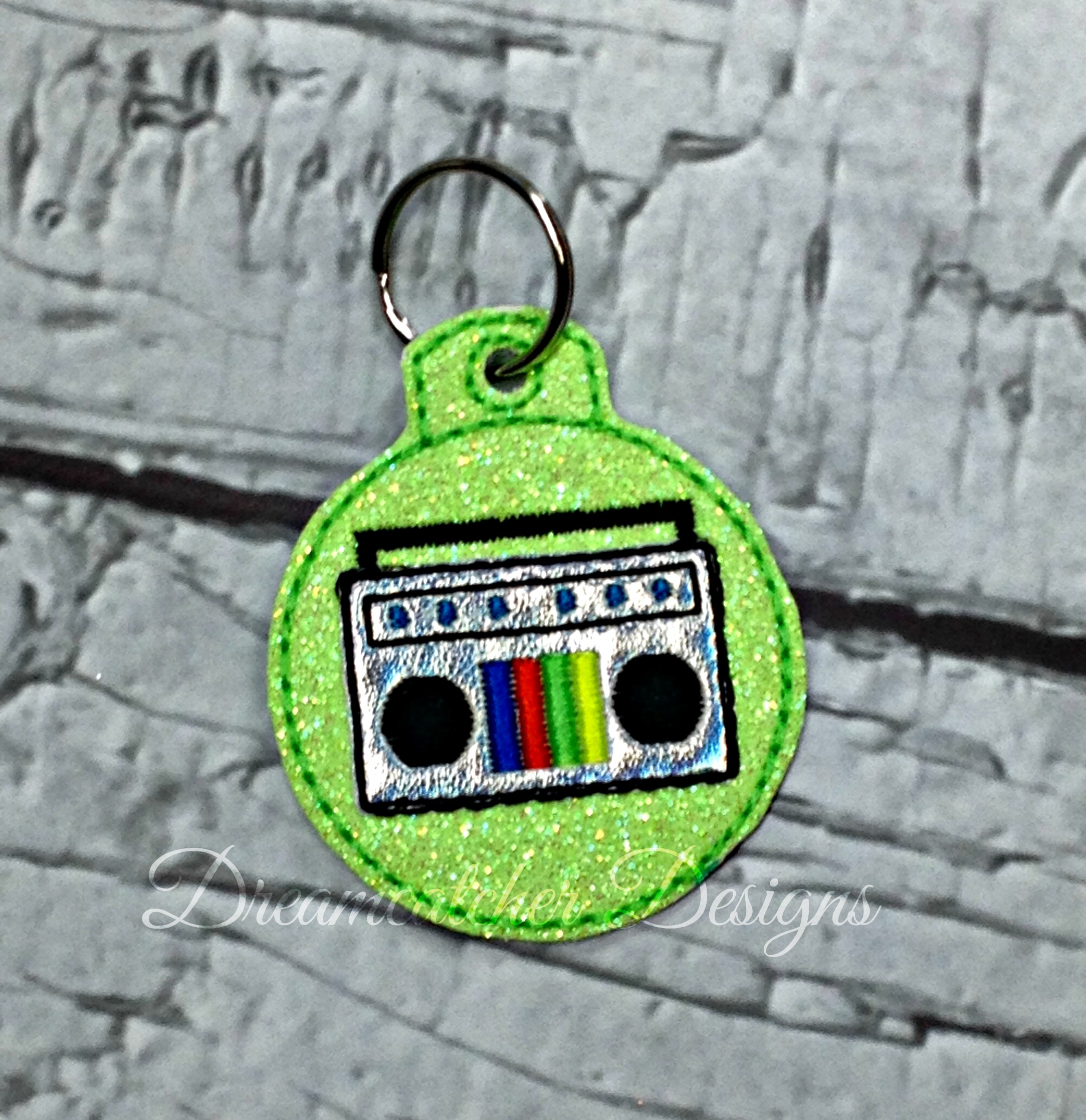 In The Hoop I Heart Geeks Key Fob Keychain Felt Embroidery Design - The  Creative Frenzy