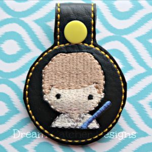 In The Hoop Bryan Space Hero Key Fob Keychain Felt Embroidery Design