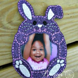 In The Hoop Bunny Animal Picture Frame Embroidery Design