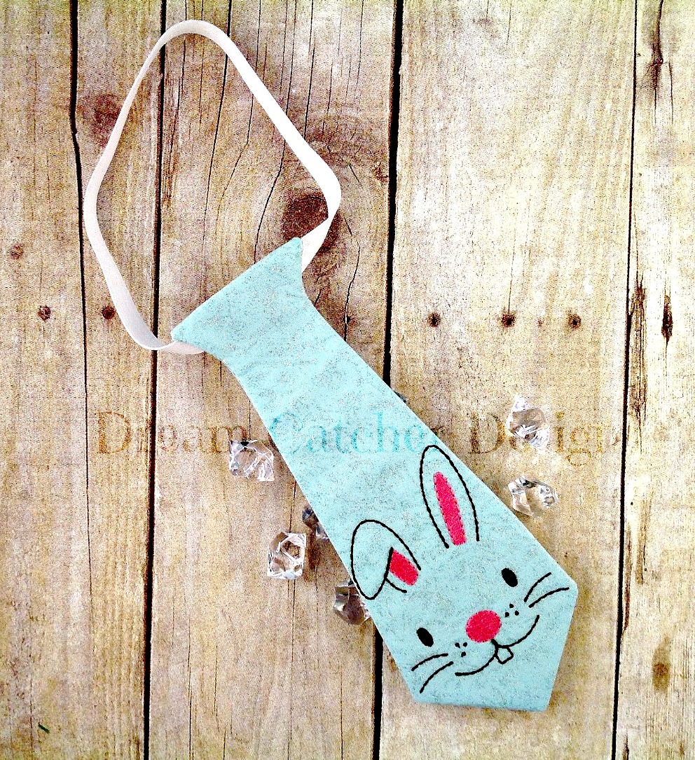 In The Hoop Easter Bunny Tie Embroidery Design - The Creative Frenzy