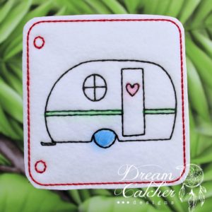 In The Hoop Camper Coloring Page Embroidery Design