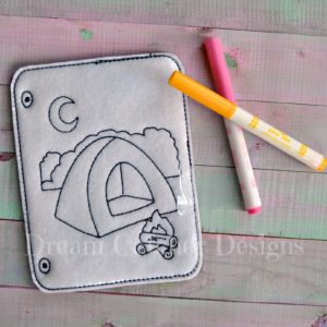 In The Hoop Camping Coloring Page Embroidery Design