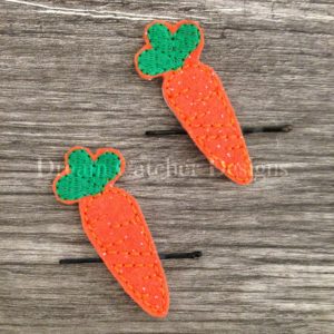 In The Hoop Carrot Bobby Pin Felt Embroidery Design