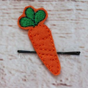 In The Hoop Carrot Bobby Pin Felt Embroidery Design